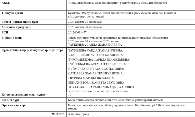 Электронды үкімет порталындағы деректер